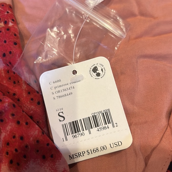 NWT FREE PEOPLE lennon maxi ruffle dress in primrose combo size small - Picture 9 of 16